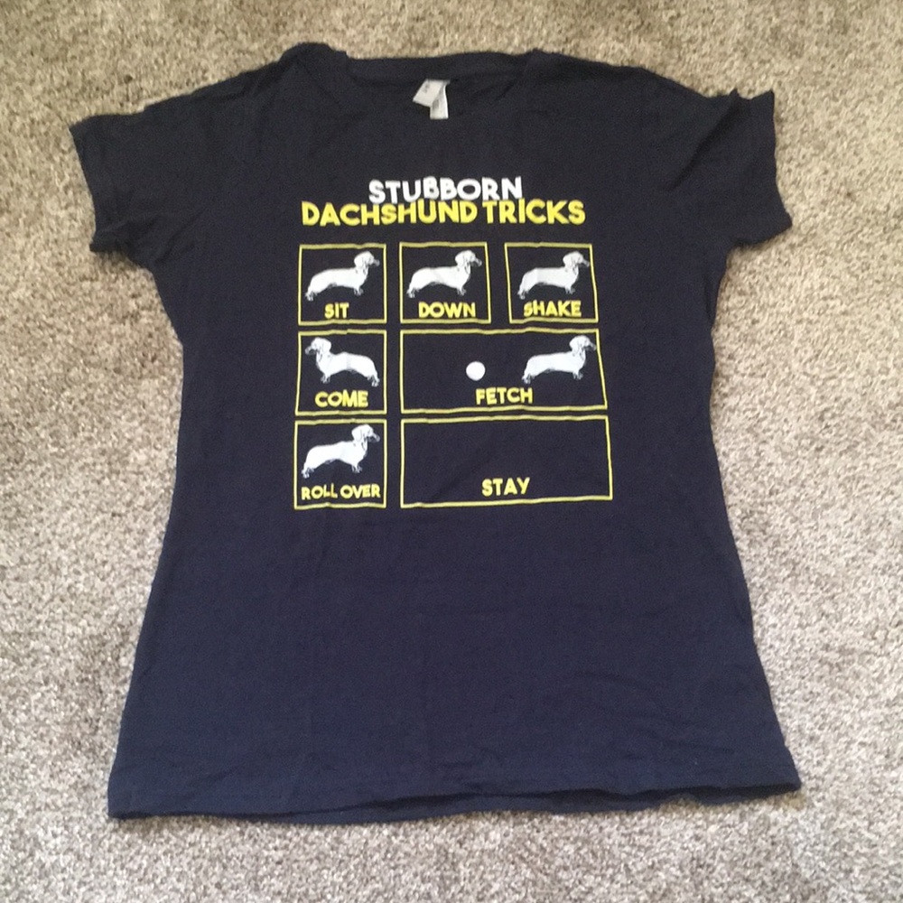 Navy Stubborn Dachshund Short Sleeve Shirt